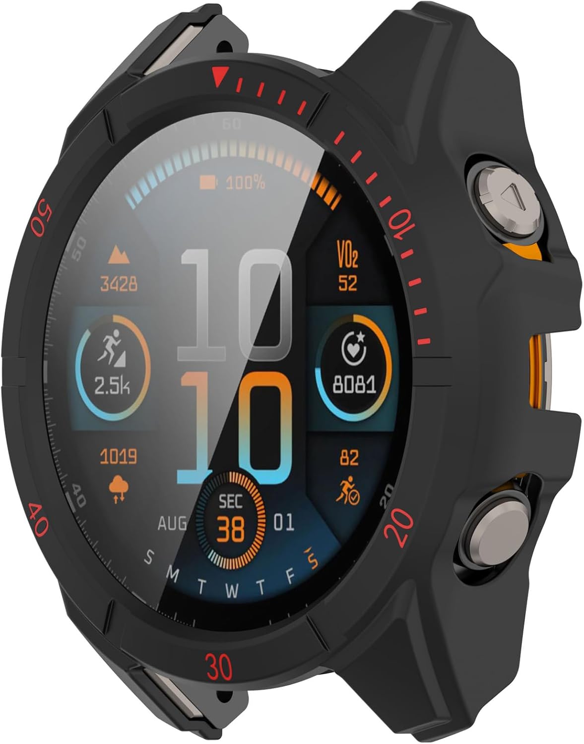 THRE For Garmin Fenix 8 Solar Glass Screen Protector Case Cover 47mm 51mm