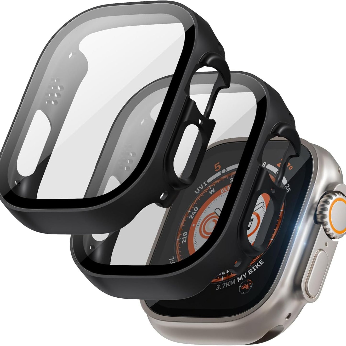 THRE【2 Pack 】For Apple Watch Screen Protector Tempered Glass Ultra 2 Ultra 49mm