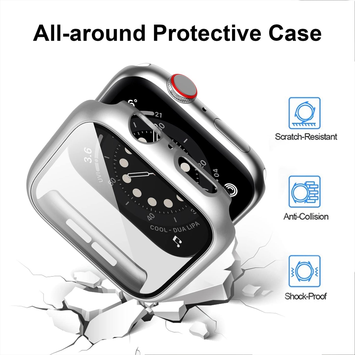 THRE【2 Pack 】For Apple Watch Screen Protector Tempered Glass Ultra 2 Ultra 49mm