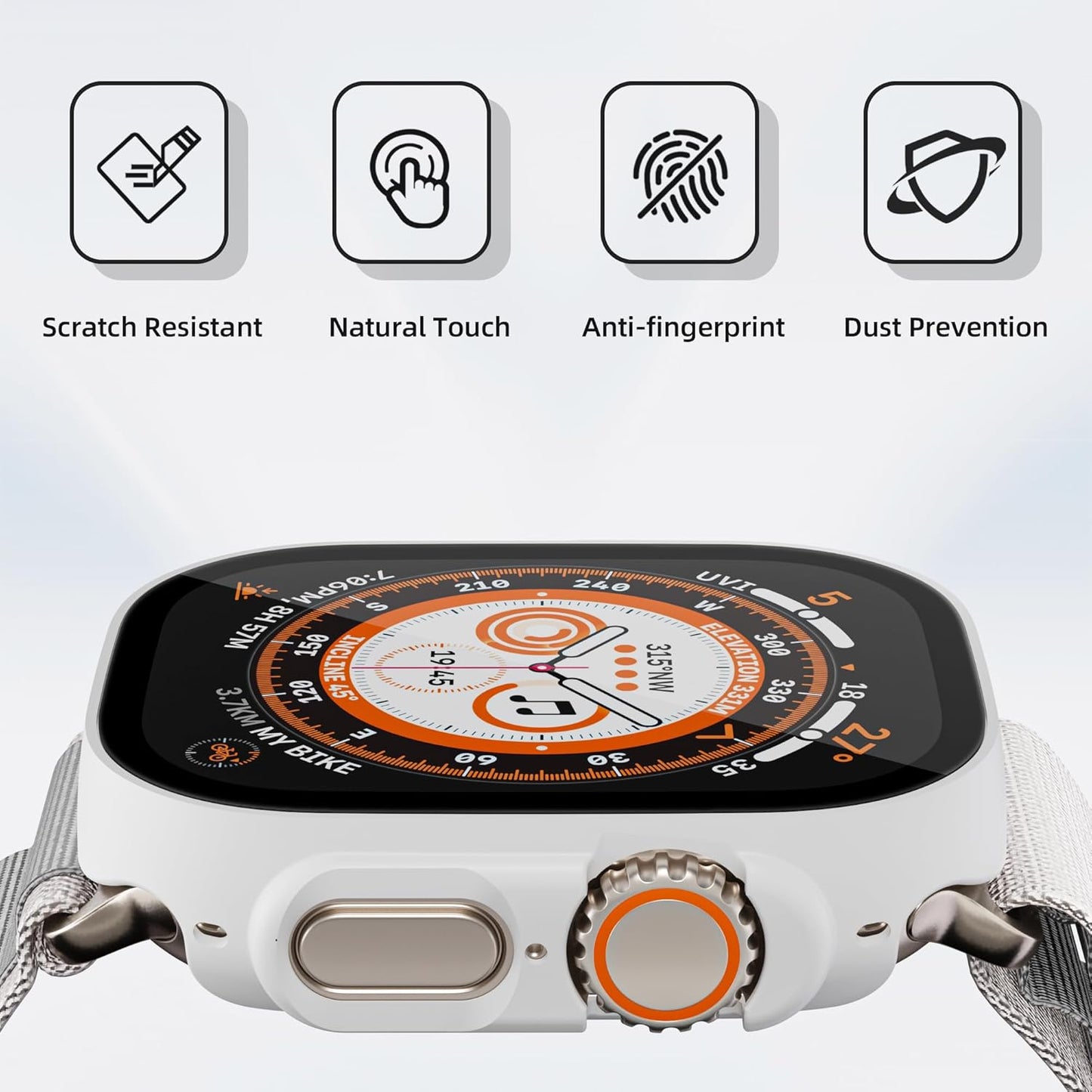 THRE【2 Pack 】For Apple Watch Screen Protector Tempered Glass Ultra 2 Ultra 49mm
