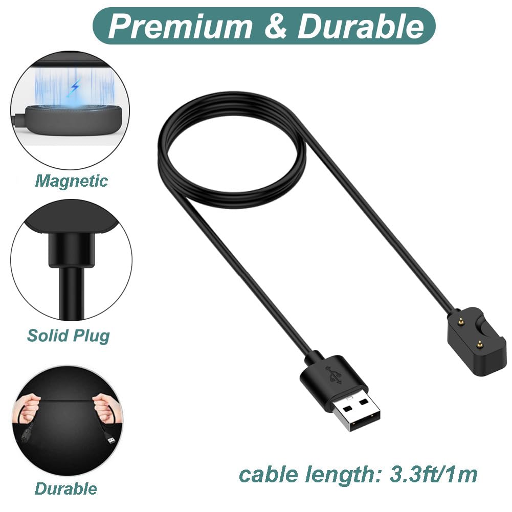 THRE【2 Pack】 Compatible with Samsung Galaxy Fit 3 Charger USB Charging Cable Cord