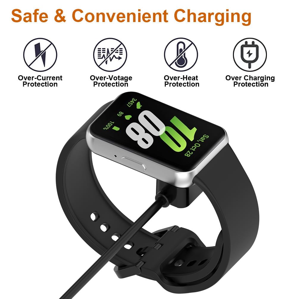 THRE【2 Pack】 Compatible with Samsung Galaxy Fit 3 Charger USB Charging Cable Cord