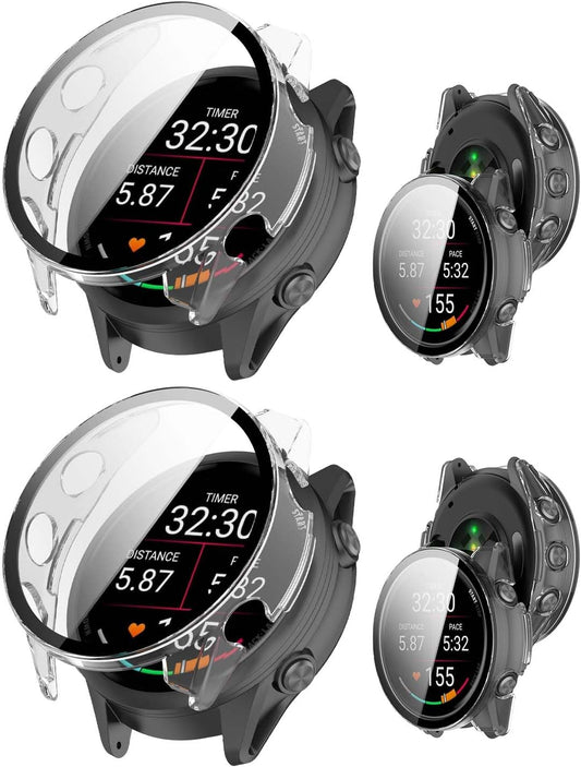THRE [2-Pack] Tempered Glass Screen Protector for Garmin Forerunner 570 （42mm/47mm）