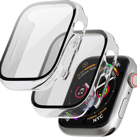 THRE【2 Pack 】For Apple Watch Screen Protector Tempered Glass Series SE 2 44mm 40mm