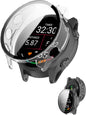 THRE【2 Pack】 Compatible with Garmin Forerunner 970 Screen Protector 47MM Tempered Glass Case Cover