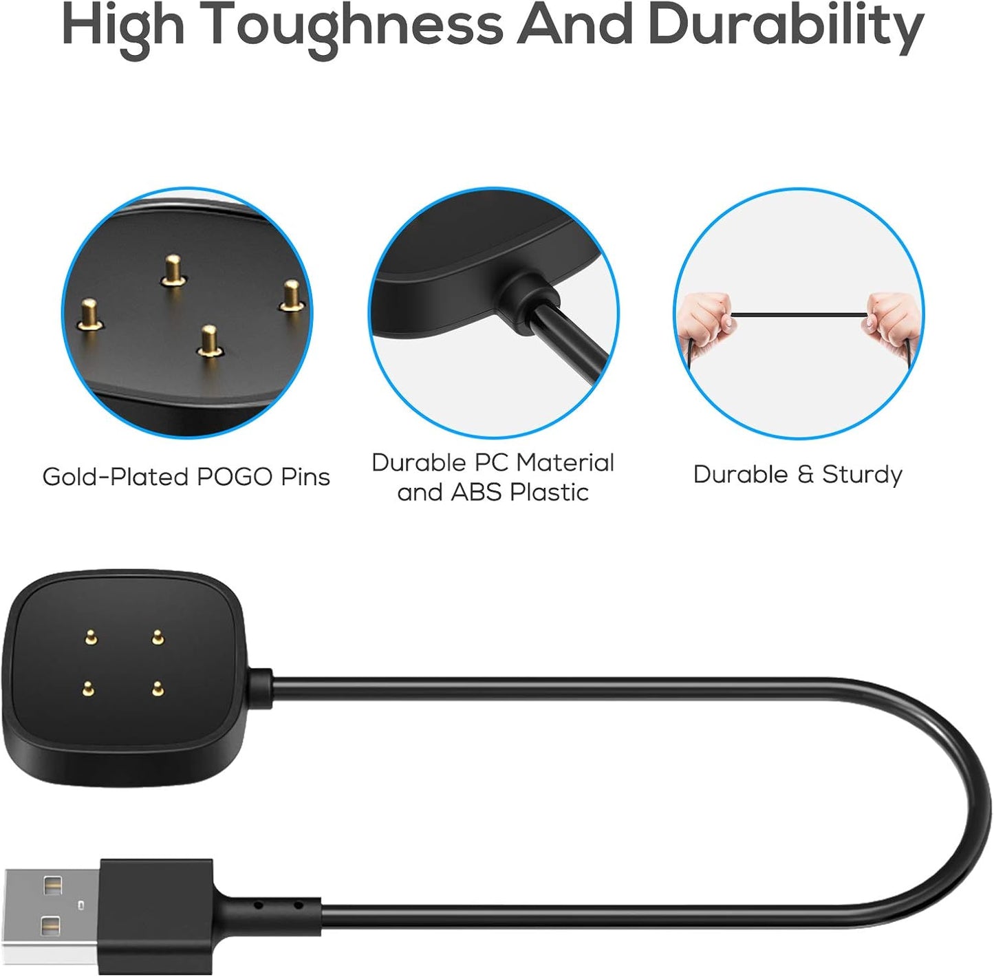 THRE【2 Pack】 For Google Pixel Watch 2 Charger Charging Cable USB Magnetic 100cm