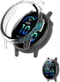 THRE【2 Pack 】For Garmin Vivoactive 6 Screen Protector Tempered Glass Case Cover