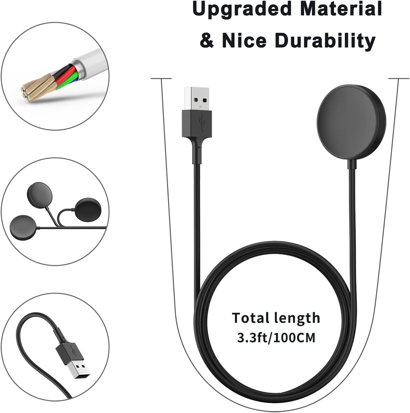 THRE【2 Pack】For Samsung Galaxy Watch Ultra Charger Charging Cable