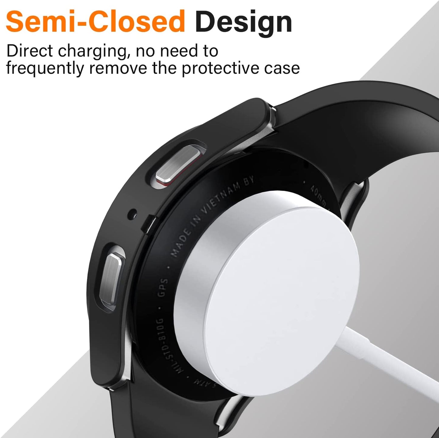 THRE【2 Pack 】For Samsung Galaxy Watch 7 Screen Protector Tempered Glass Case Cover