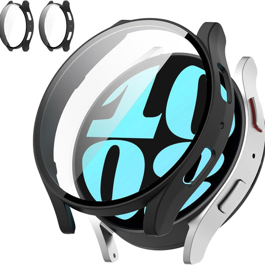 THRE【2 Pack 】For Samsung Galaxy Watch 7 Screen Protector Tempered Glass Case Cover